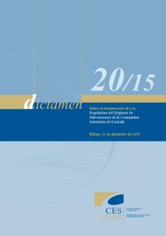 Dictamen 20/15 sobre el Anteproyecto de Ley Reguladora del Régimen de Subvenciones de la Comunidad Autónoma de Euskadi
